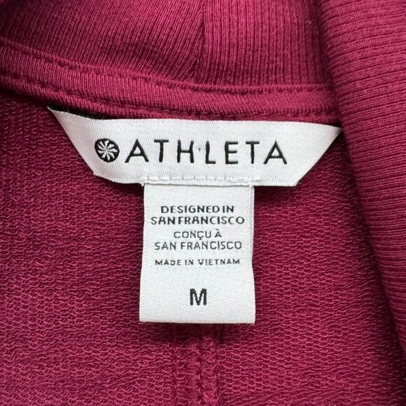 Athleta Cardigan Women M Burgundy Pranayama Restore Wrap Open Front Ultra Soft - Picture 3 of 16